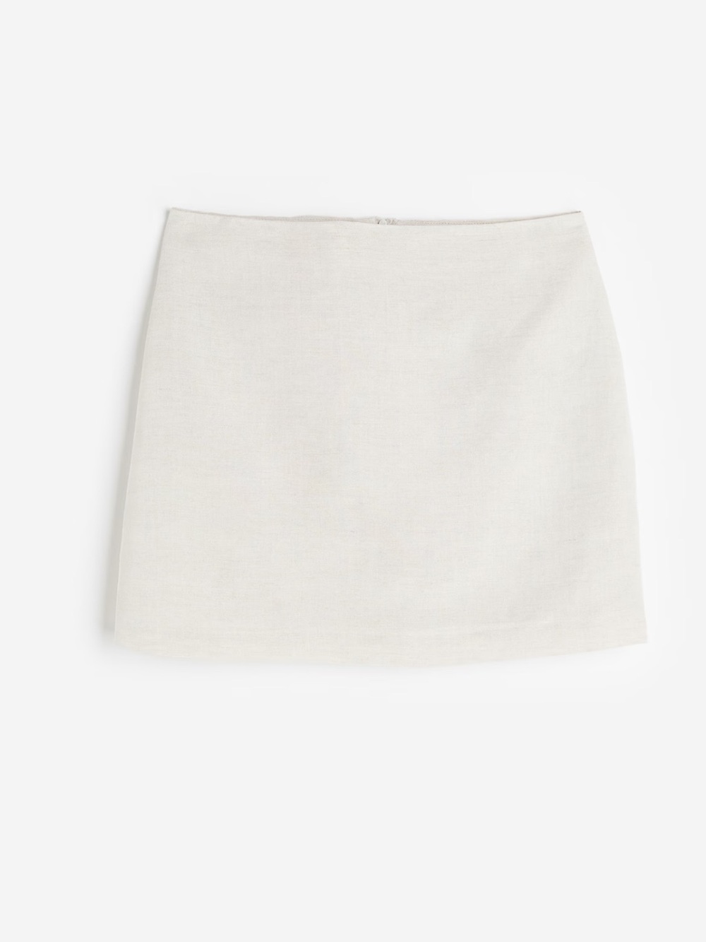 H&M Cream Linen A-Line Mini Skirt